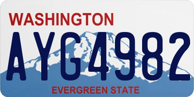 WA license plate AYG4982