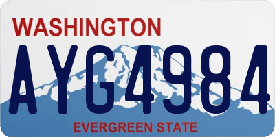 WA license plate AYG4984