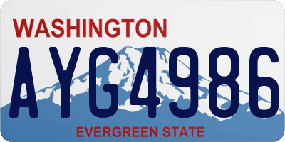 WA license plate AYG4986