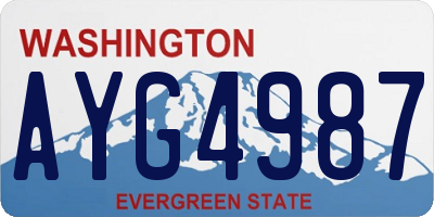 WA license plate AYG4987