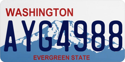 WA license plate AYG4988