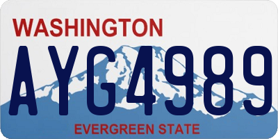 WA license plate AYG4989