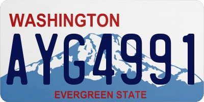 WA license plate AYG4991