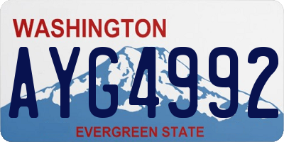 WA license plate AYG4992