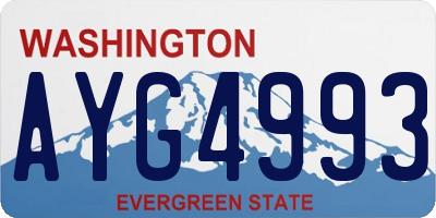 WA license plate AYG4993