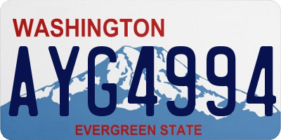 WA license plate AYG4994