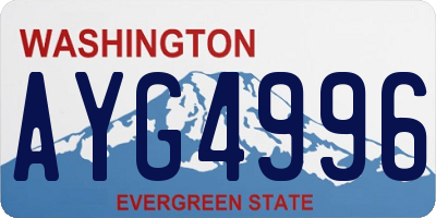 WA license plate AYG4996