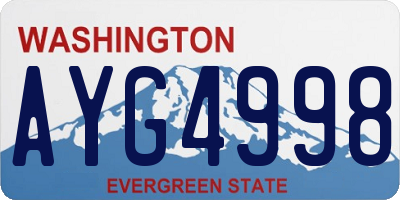 WA license plate AYG4998
