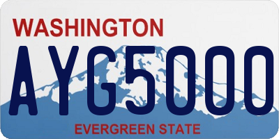 WA license plate AYG5000