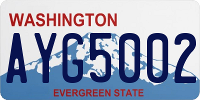 WA license plate AYG5002