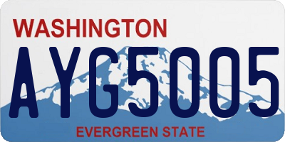 WA license plate AYG5005