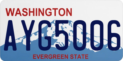 WA license plate AYG5006