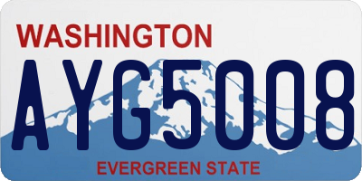 WA license plate AYG5008