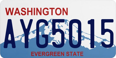 WA license plate AYG5015