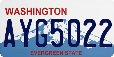 WA license plate AYG5022