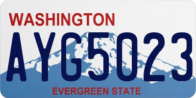 WA license plate AYG5023