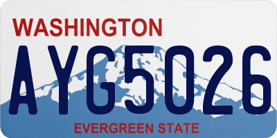 WA license plate AYG5026