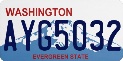 WA license plate AYG5032
