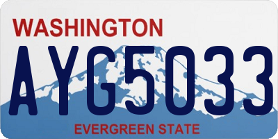 WA license plate AYG5033