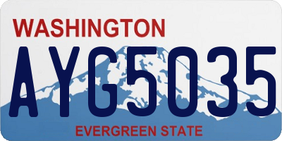 WA license plate AYG5035