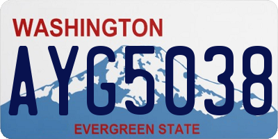 WA license plate AYG5038