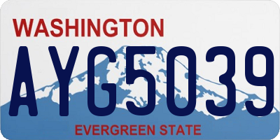 WA license plate AYG5039