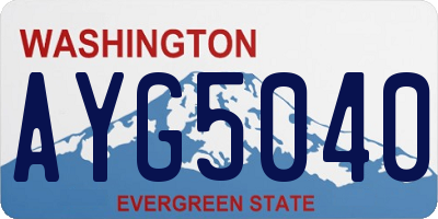 WA license plate AYG5040