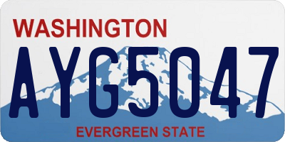 WA license plate AYG5047