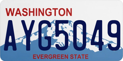 WA license plate AYG5049