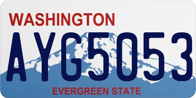 WA license plate AYG5053