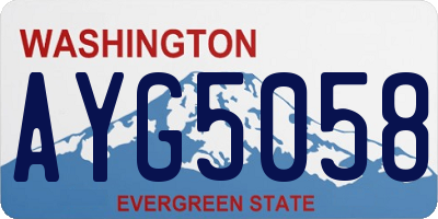 WA license plate AYG5058