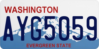 WA license plate AYG5059