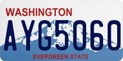 WA license plate AYG5060