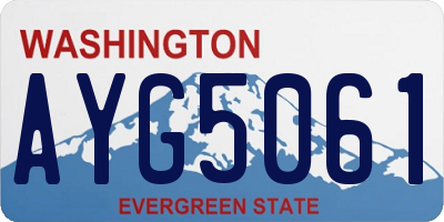 WA license plate AYG5061
