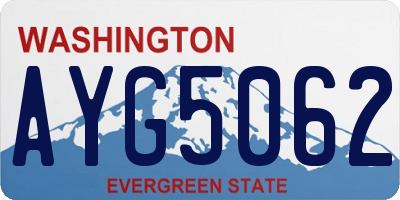 WA license plate AYG5062