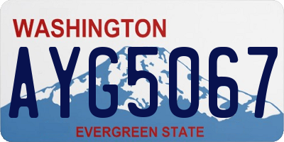 WA license plate AYG5067