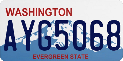 WA license plate AYG5068