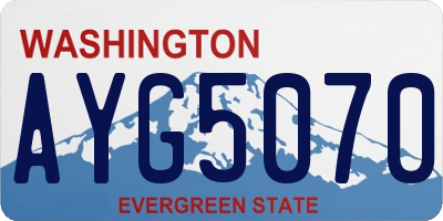 WA license plate AYG5070
