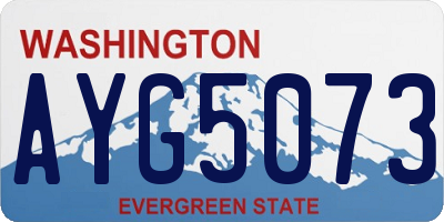 WA license plate AYG5073