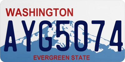 WA license plate AYG5074