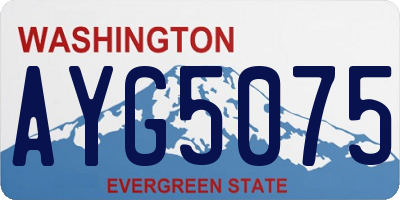 WA license plate AYG5075