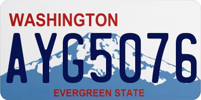 WA license plate AYG5076