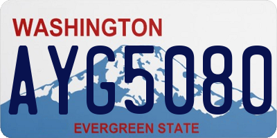 WA license plate AYG5080