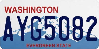 WA license plate AYG5082