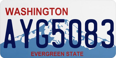 WA license plate AYG5083