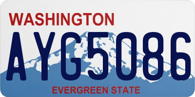 WA license plate AYG5086