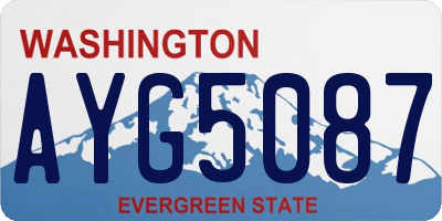 WA license plate AYG5087