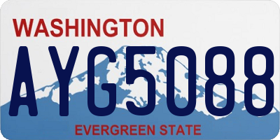 WA license plate AYG5088