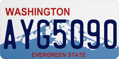 WA license plate AYG5090