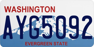 WA license plate AYG5092